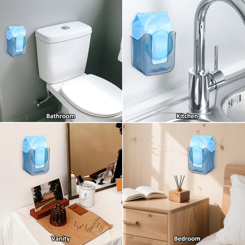 Bruislard Flushable Wipes Dispenser Wall-Mounted Tissue Box Kitchen Wipes Storage Wipe Holder for Bathroom Bedroom Kitchen Toilet (Translucent Gray) - Image 3